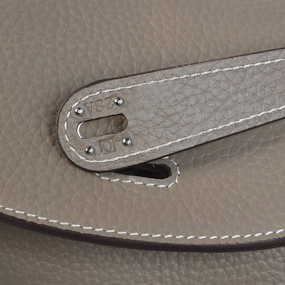 High Quality Replica Hermes Lindy 30CM Havanne Handbags 1057 Grey Leather Silver Hardware